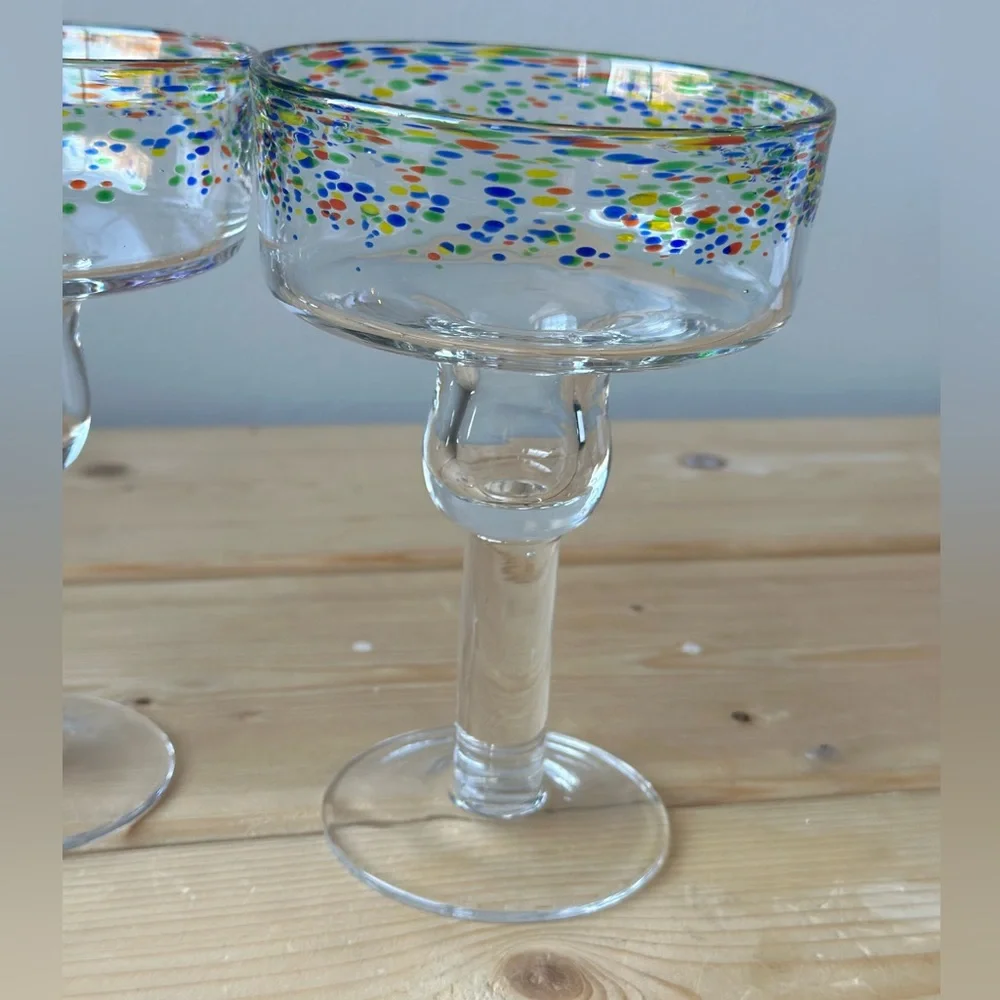 Fiesta by Crate and Barrel Hand Blow Margarita Glass